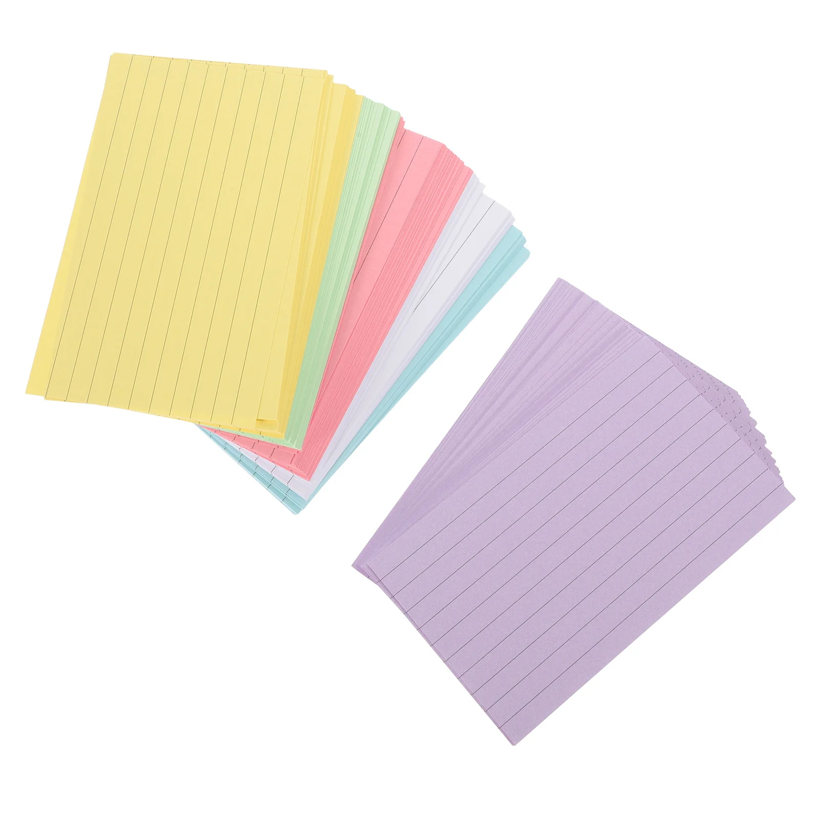Colored Index Cards 300Pcs Horizontal Line Loose Leaf Notepads Note Paper Sticky Simple Supplies for Study and Planning
