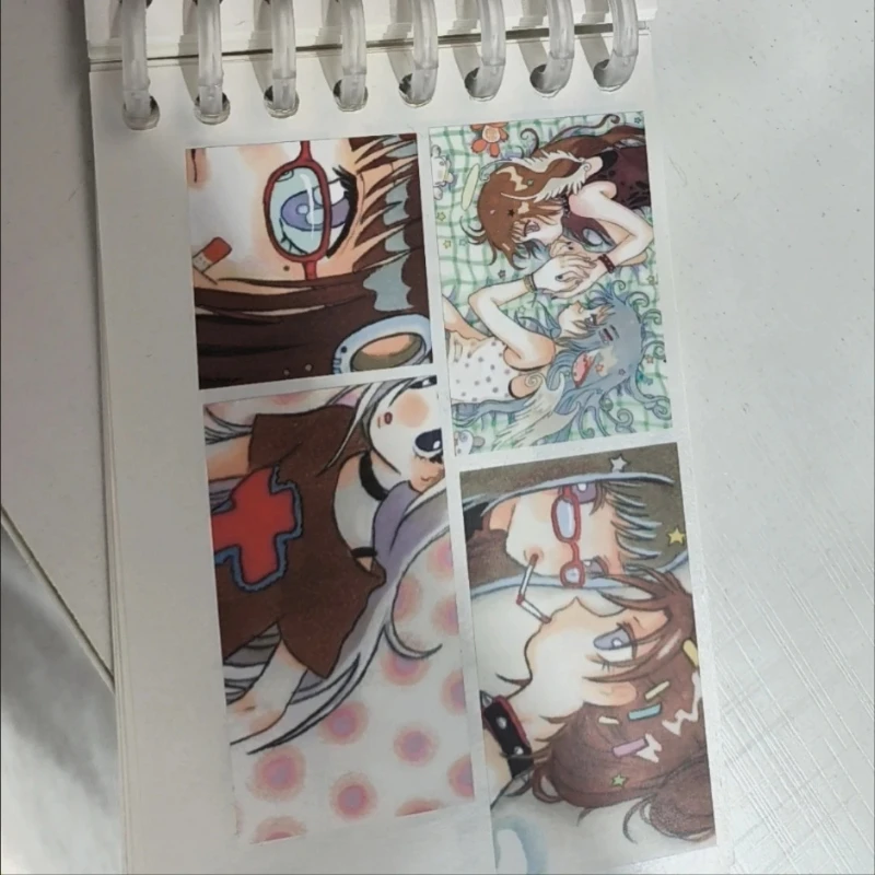 45cm Hand Drawn Vintage Anime Girl Stickers Retro Aesthetic Decor Roll for Scrapbook Craft Supplies Rare Collection