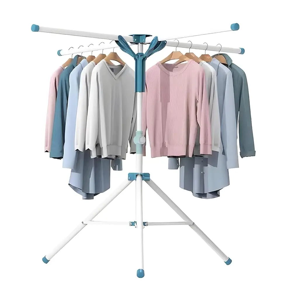 

Free ShippingTripod Clothes Drying Rack Folding Indoor, Portable Drying Rack Clothing and Height-Adjustable, Space Saving Laundr