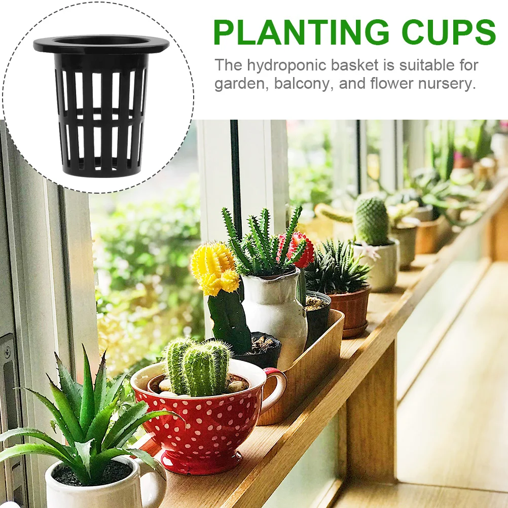 

50 Pcs Hydroponic Planting Baskets Blue Round Mesh Cups for Garden Balcony Flower Nursery Save Water Drought Resistance Anti