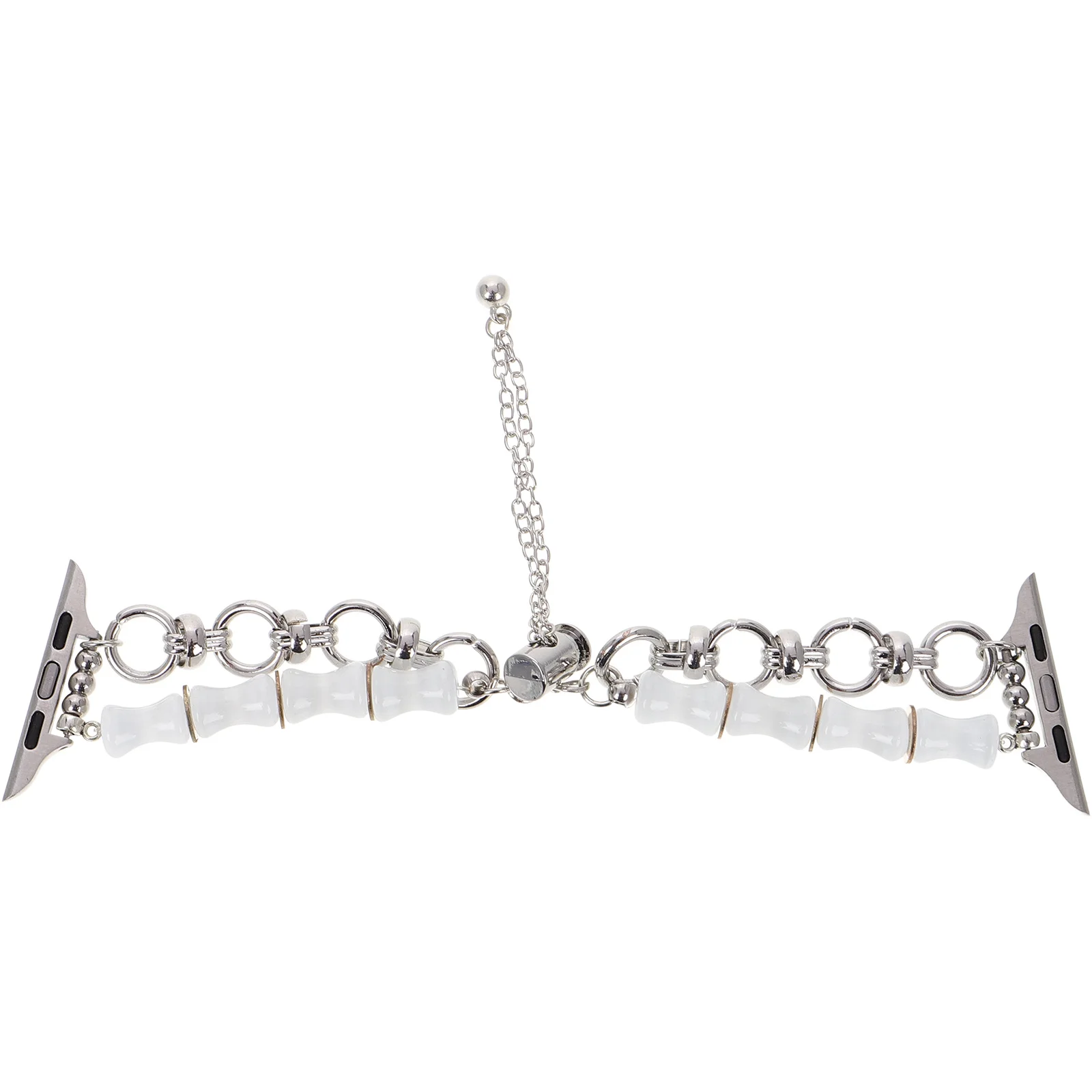 

Stylish Beaded Bracelet Watch Band Bamboo Beads Crystal Stone Adjustable Jewelry Strap for Women 42 44 45 49mm