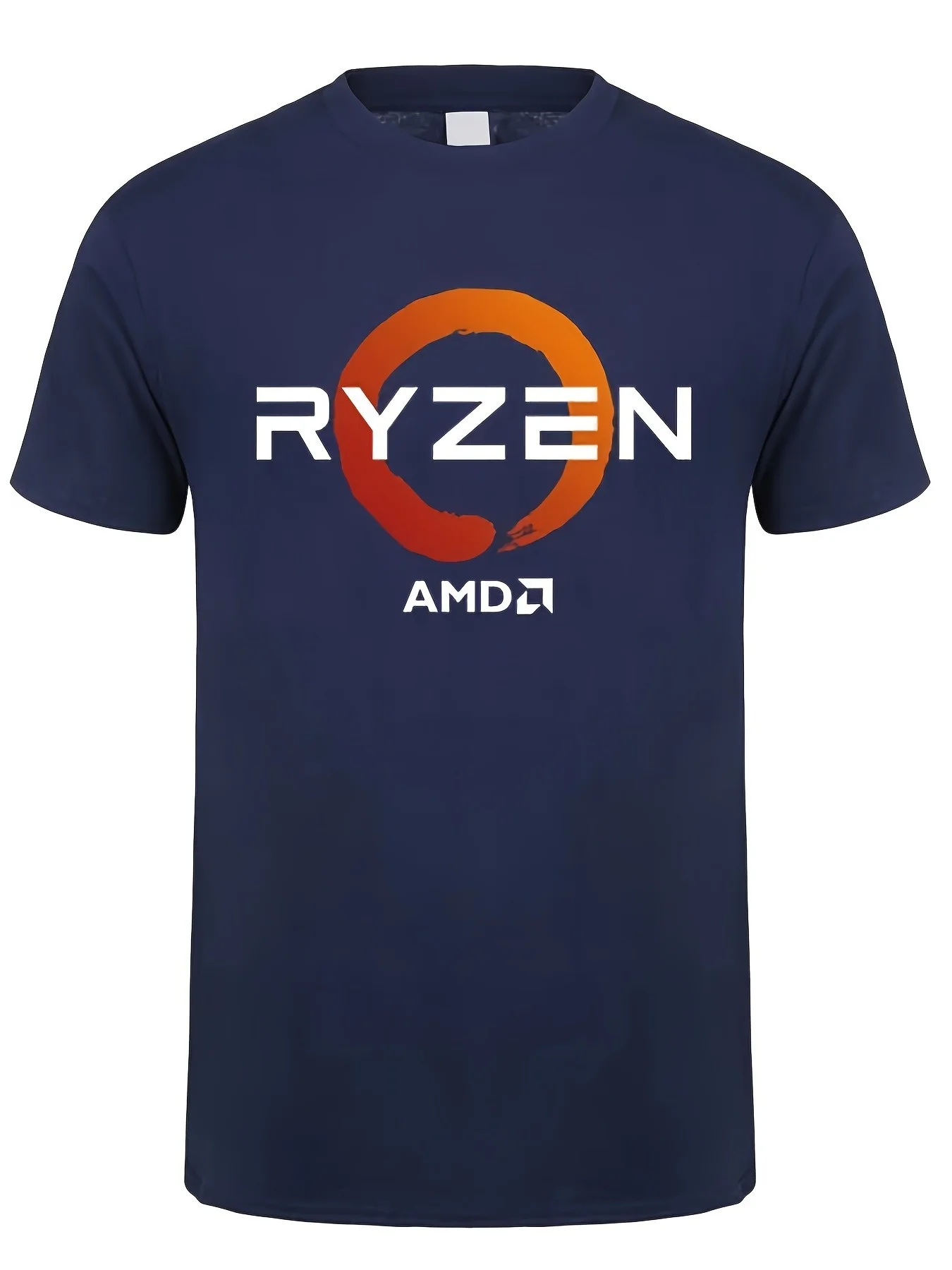 AMD RYZEN Men's Short Sleeve T-shirt CPU Top Sports Shirt Suitable for Fitness, Sports and Leisure Wear