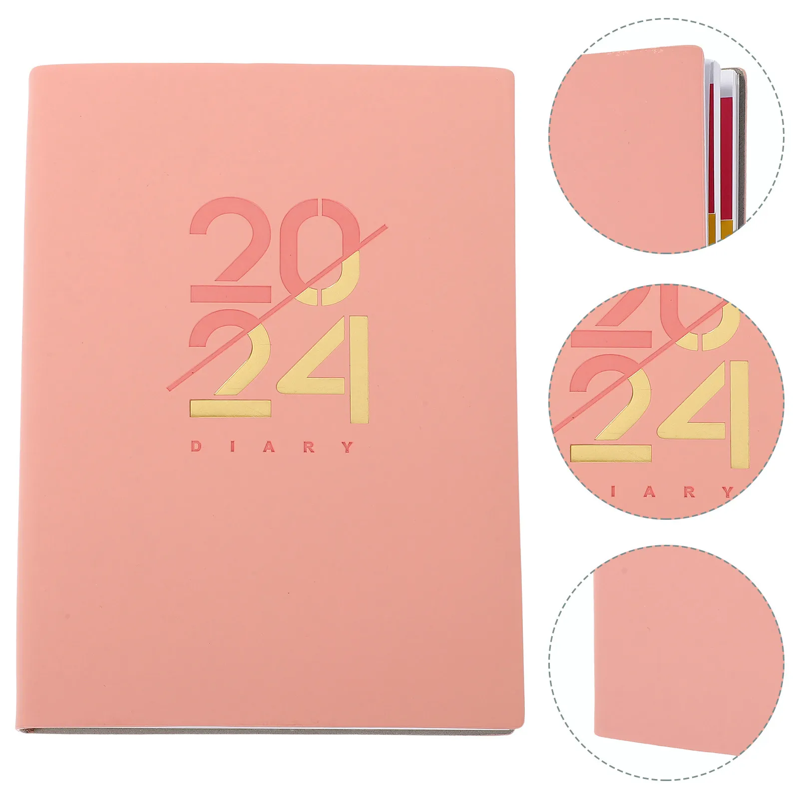 English Daily Planner Notepad 2024 Portable Lightweight Compact Academic Schedule Recording Notebook for Students Teachers