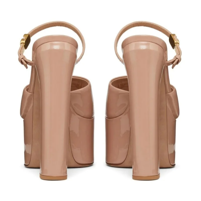 Plataforma altura crescente sandálias femininas dedo do pé redondo fivela de salto bruto femme bombas peep toe respirável festa ao ar livre sapatos senhora