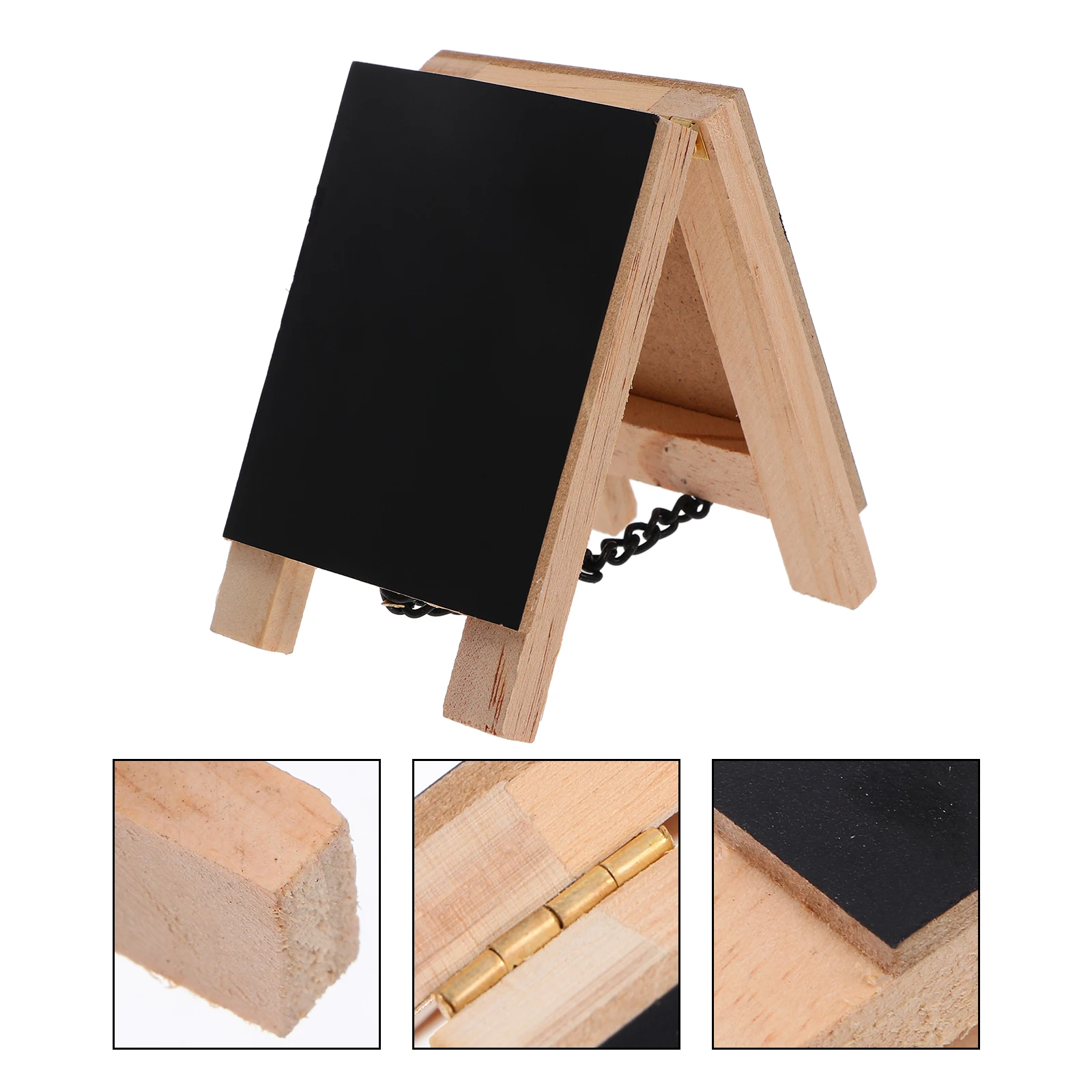 

1pc Mini Wooden Chalkboard Sign Standing Double Sided Blackboard Vintage Tabletop Decor With Stand Reusable Write Clean
