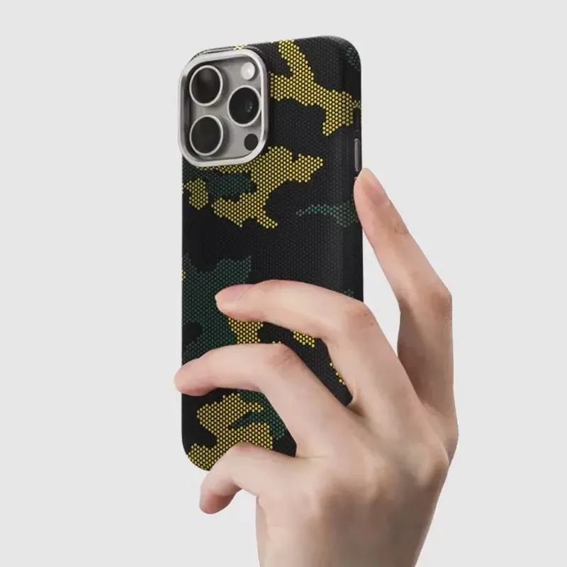 Case Kevlar Camouflage Magnetic Attraction Lightweight For Apple 16 15promax 14pro 13 Pc Hard case Metal Individual Buttons