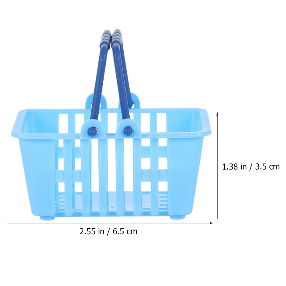 Cestino della spesa per bambini Giocattolo 12 pezzi Set di giochi di finzione in plastica in miniatura Mini cestino per mobili per case delle bambole per giochi di ruolo del supermercato