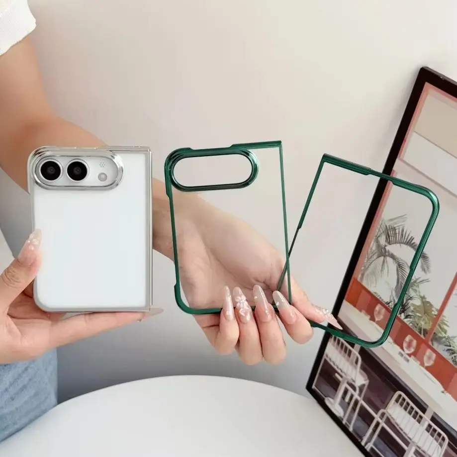 Electroplated For Iphone Duo Transparent Phone Case Protective Pc Shell Shockproof Back Cover