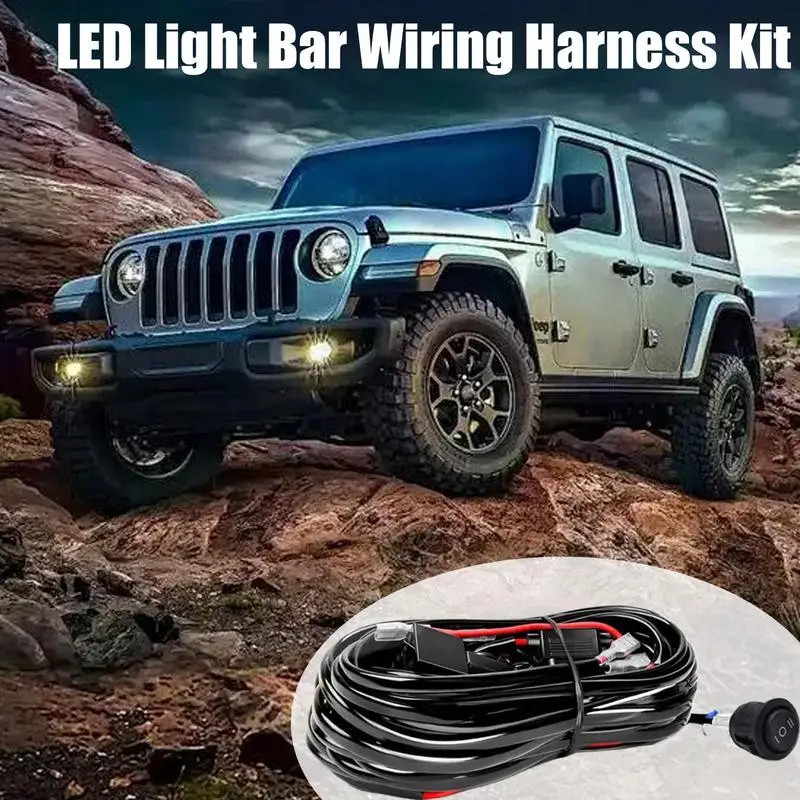 LED Light Bar Wiring Harness Kit LED Wiring Harness Kit Fog Light Auto Spotlight Wiring Harness Set