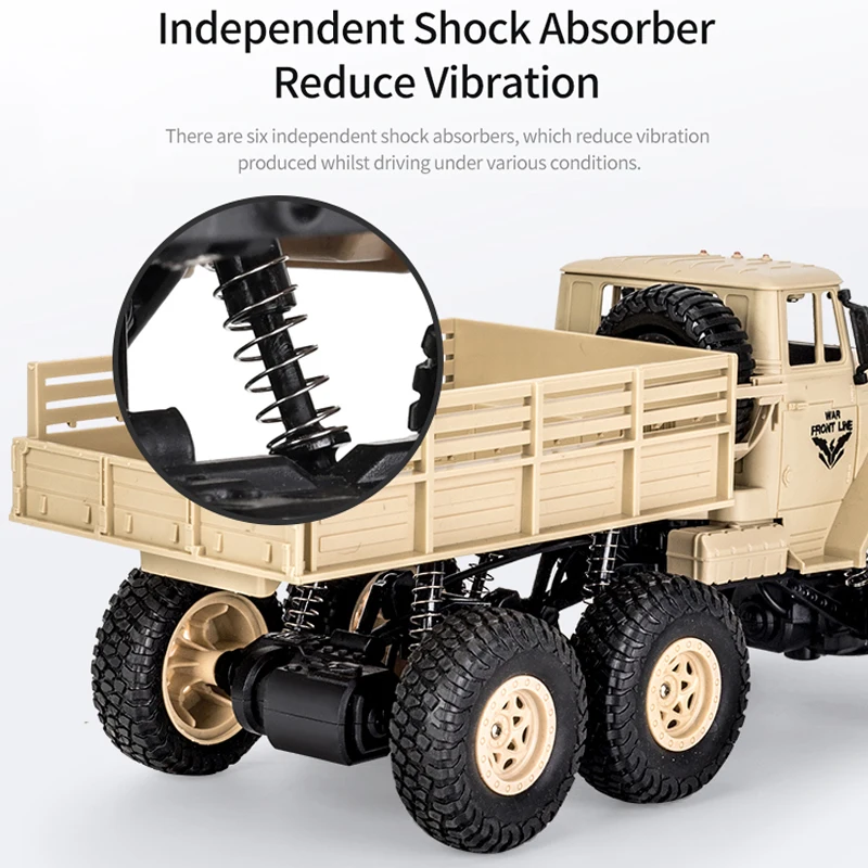 JJRC RC Car Toys for Boys 1:18 Remote Control Truck Military Off-Road Vehicle Radio Controlled Transporter Light Electric Toy