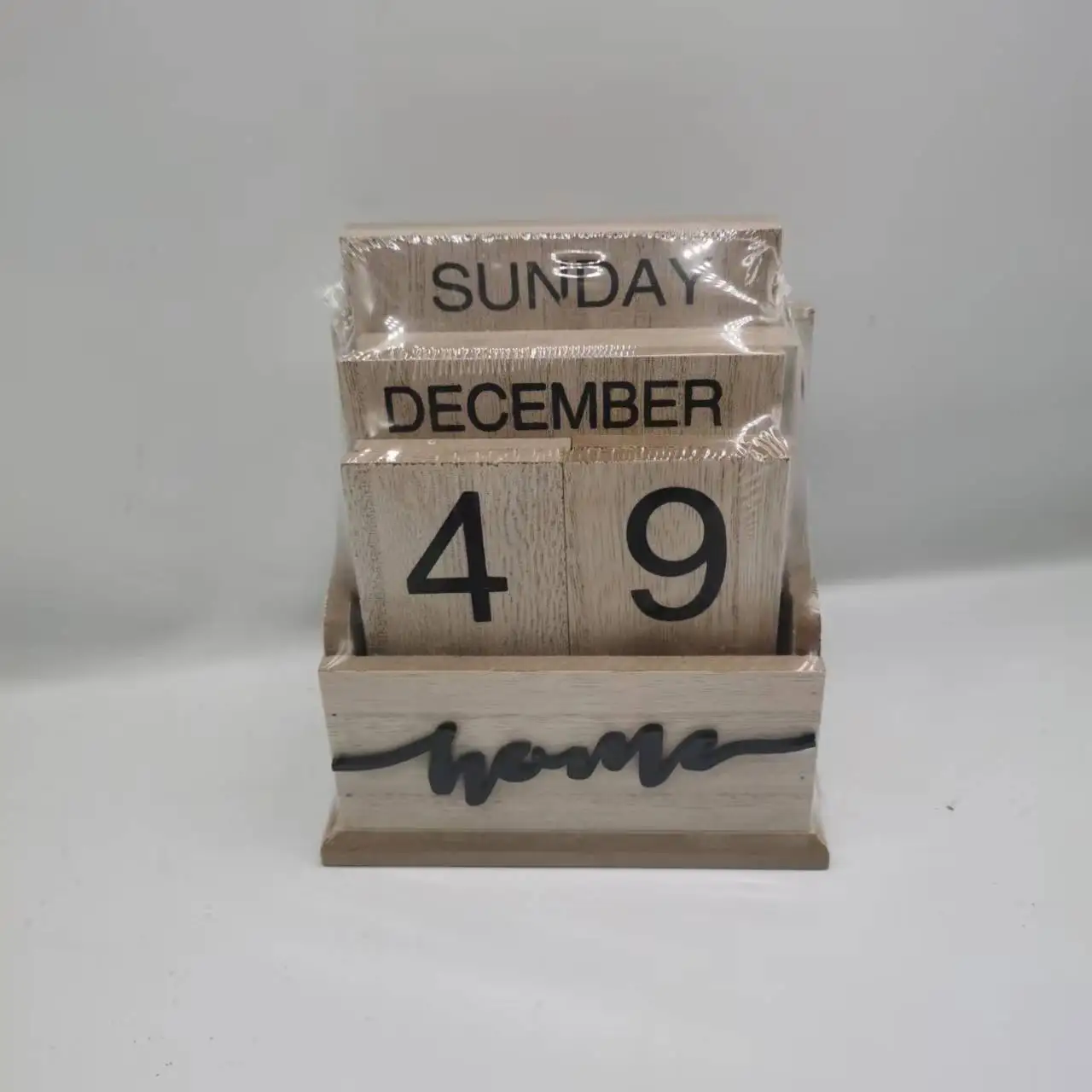 Wooden Perpetual Calendar Blocks Frame Countdown Card Display Home Office Table Ornaments Wedding Decorations Photography Props