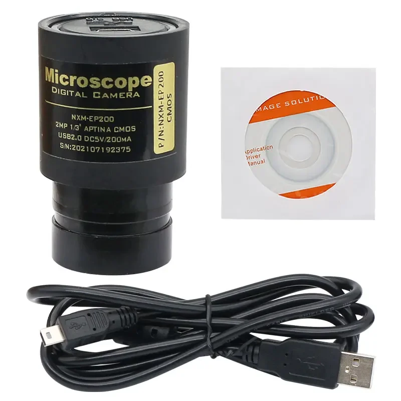 Microscope Electronic Eyepiece CMOS 2.0MP USB Camera Mounting Diameter 23.2mm with Ring Adapters 30mm 30.5mm for Microscope