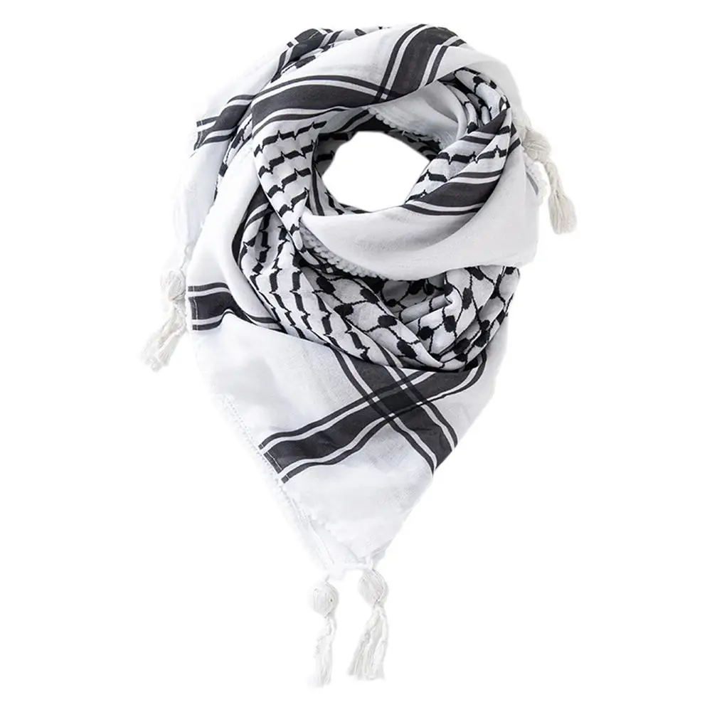 1/2pcs Large Size Arab Shemagh Wrap Jacquard Shemagh Tactical Scarf 53.9×53.9 And Comfort Inches Breathability N6w2