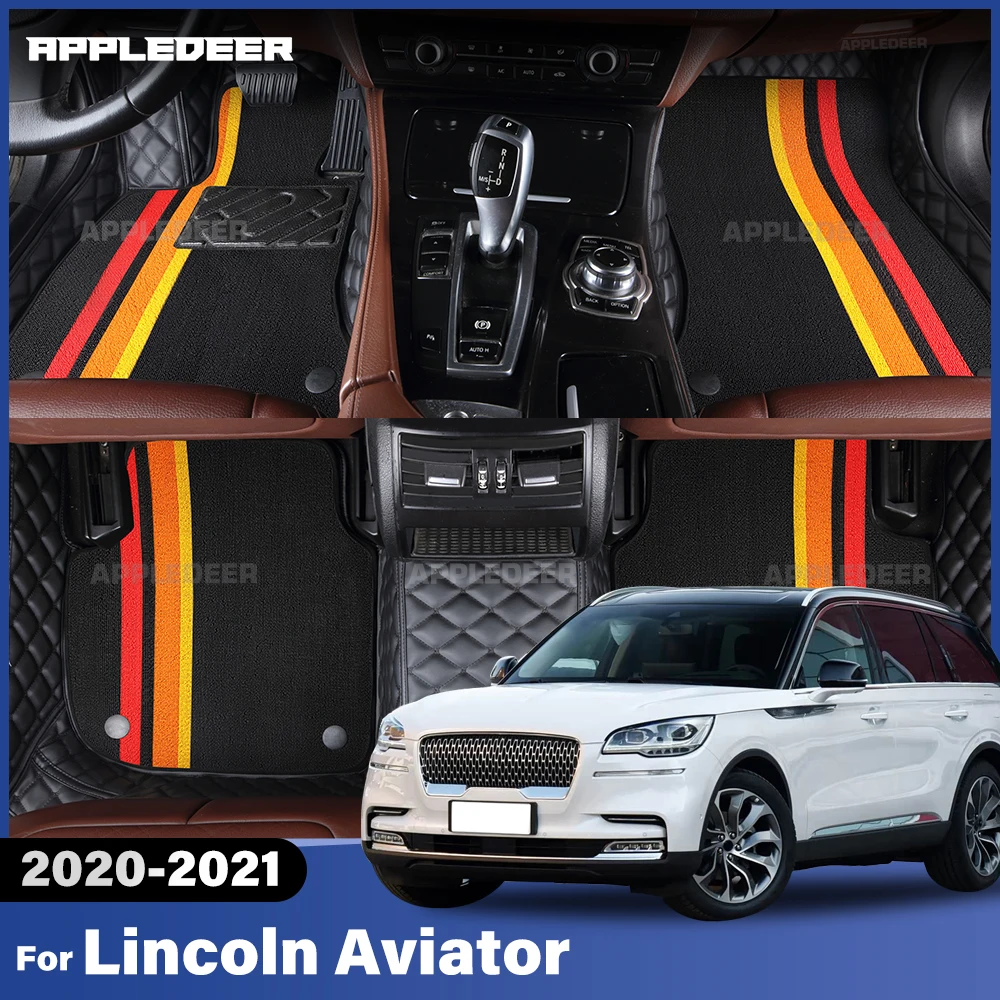 

For Lincoln Aviator 2020-2021 Double Layer Car Floor Mats Custom Auto Carpet Cover Interior Accessories