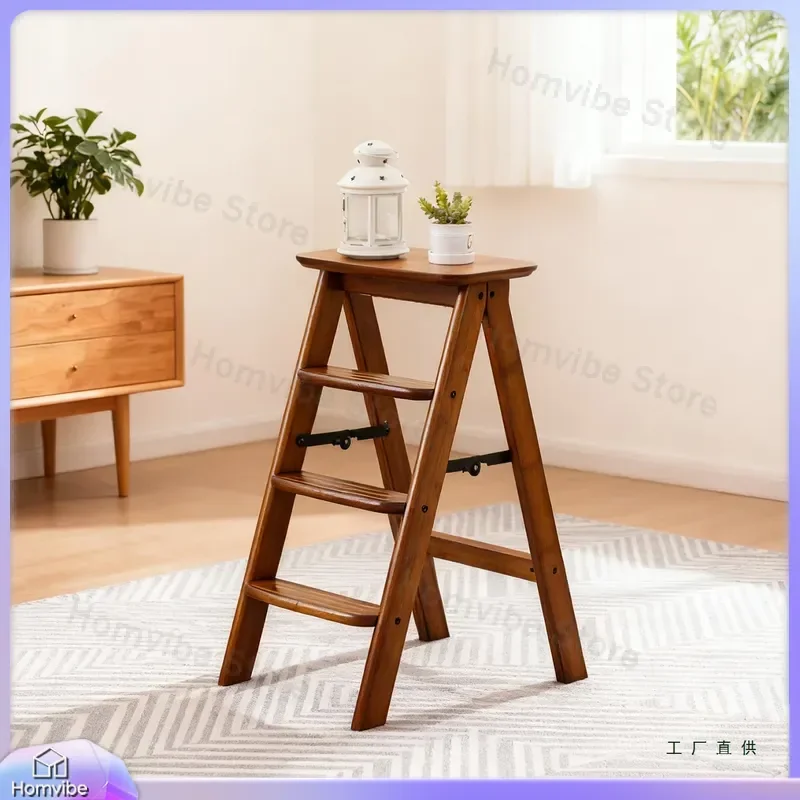 Thickened Foldable Step Stool 3 Step Ladder Household Indoor Climbing Stool Multifunctional Kitchen Stable Ladder Chair