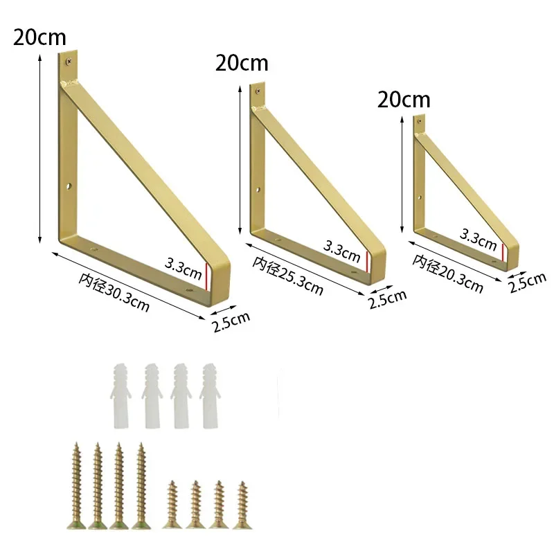 1Pcs  Floating Wall Mounted Shelf Wall Mounted Single Layer Board Wrought Iron Bracket Metal Wooden Partition Board Support