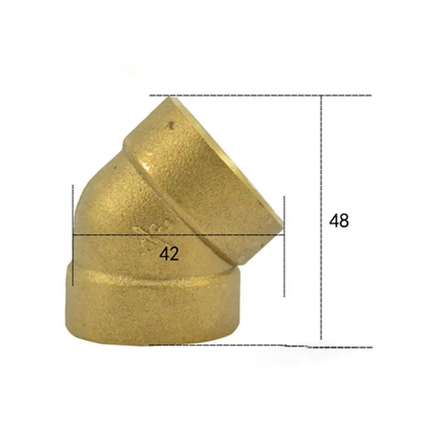 

3/4" BSPP Euqal Female Brass 45 Degree Elbow Pipe Fitting Coupler Connector Water Gas Oil