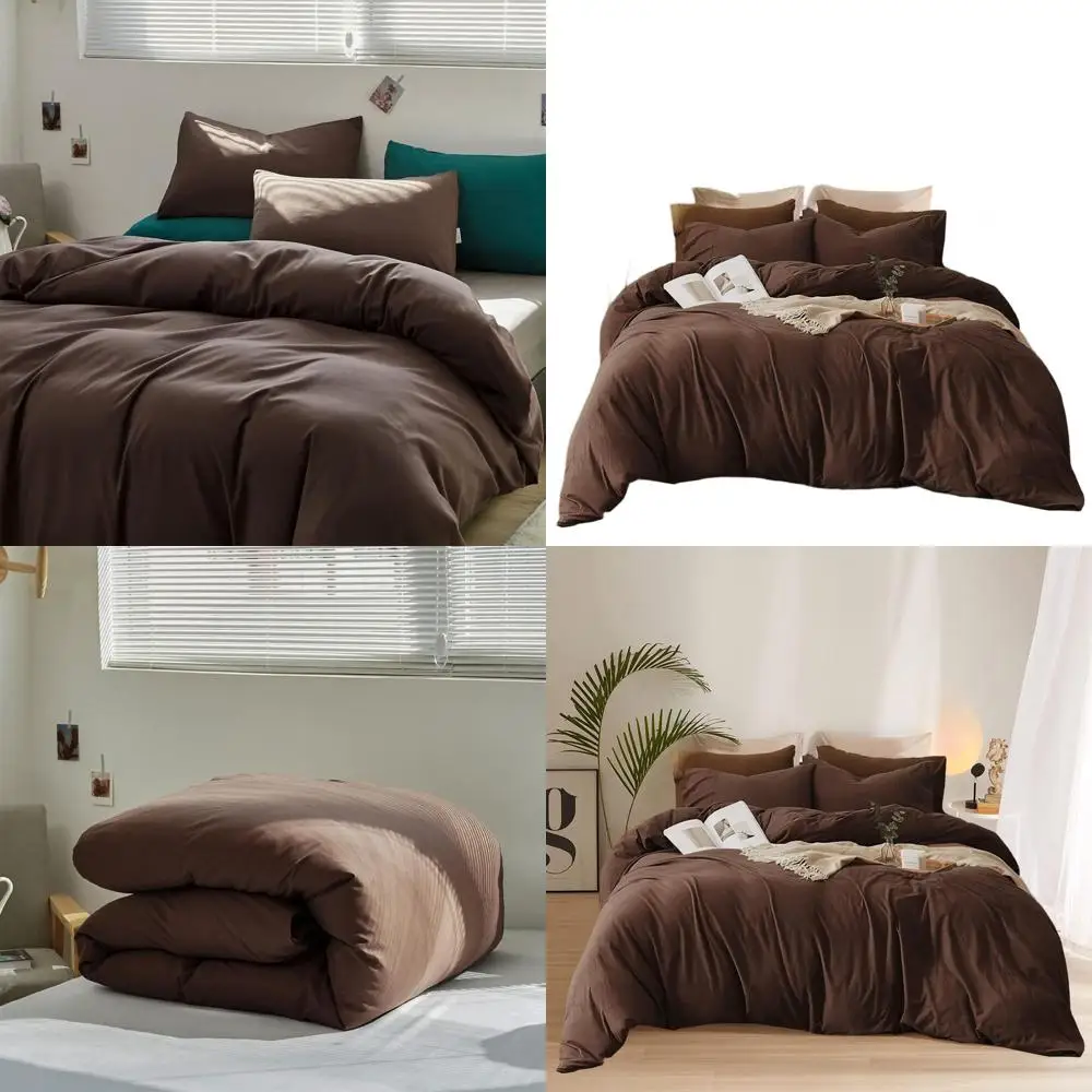 

Комплект одеял Queen Size Mocha Brown — хлопковое постельное белье с однотонным шоколадным оттенком для мужчин и женщин