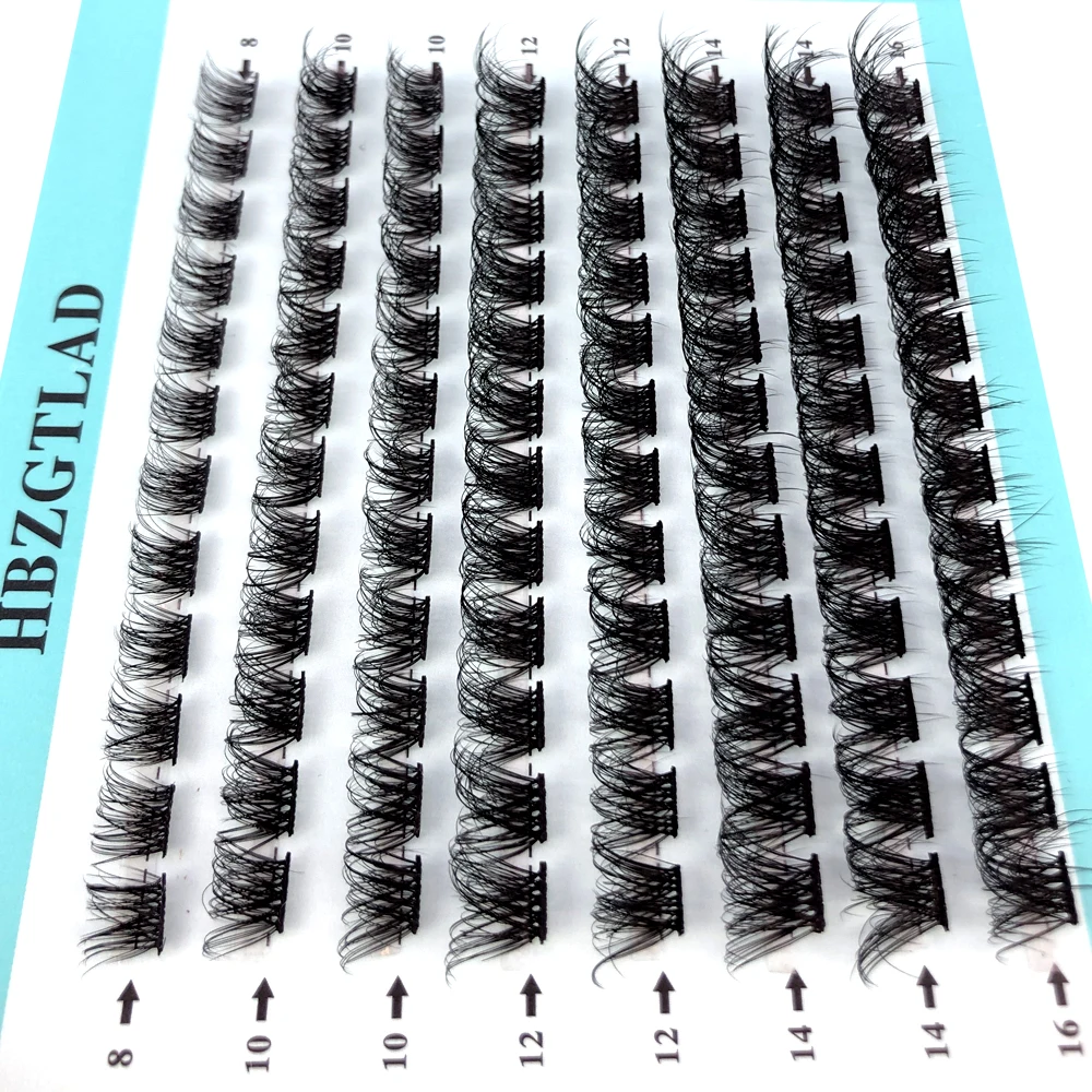 HBZGTLAD New Wholesale Soft Ribbon Segmented False Bundles Eyelashes DIY Individual Clusters Lash Extensions Faux 3D Mink Lashes