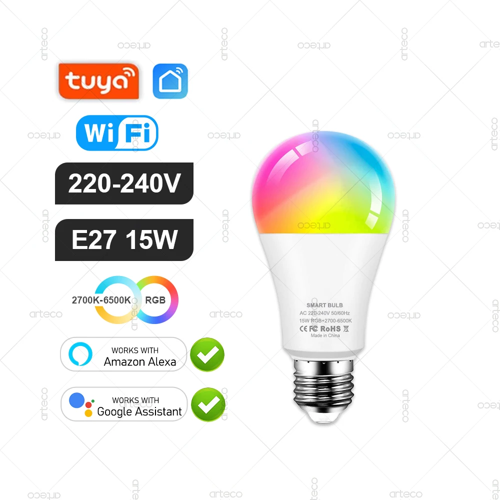 Tuya E27 GU10 E14 Lamp WiFi Zigbee Bluetooth, Dimbare Smart LED Lamp 2700-6500 K RGBCW, LED Gloeilamp Werk Met Alexa Google Thuis