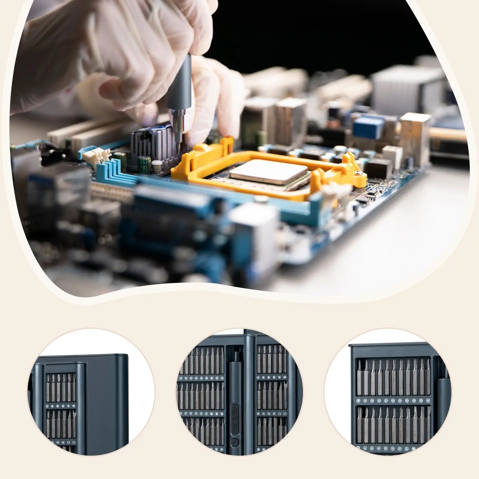 Kit Destornillador Eléctrico Profesional Práctico Precisión 3.7V Recargable 75