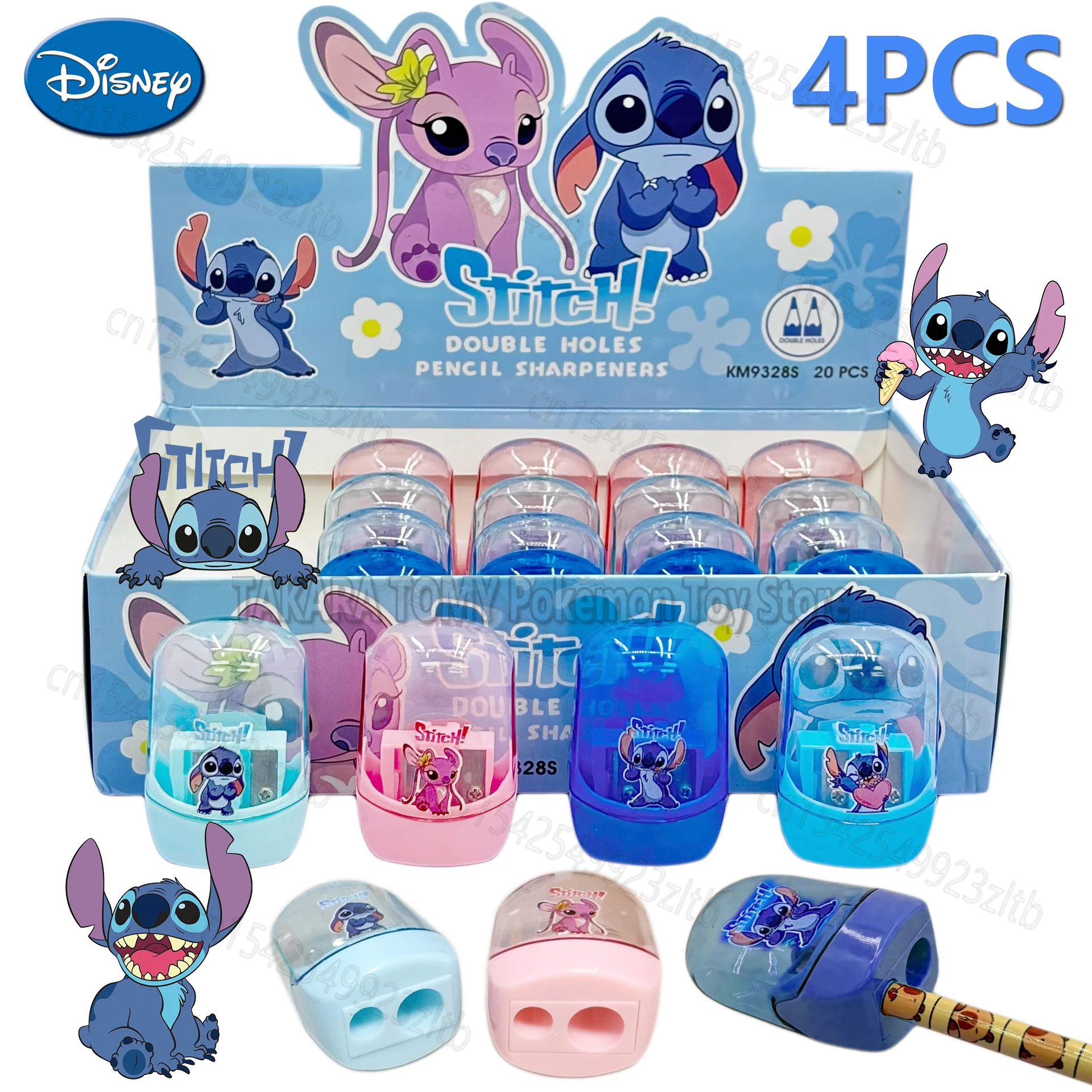 

New Disney Stitch Two-hole Pencil Sharpener Cute Cartoon Lilo&Stitch Pencil Sharpeners for Children's School Office Supplies