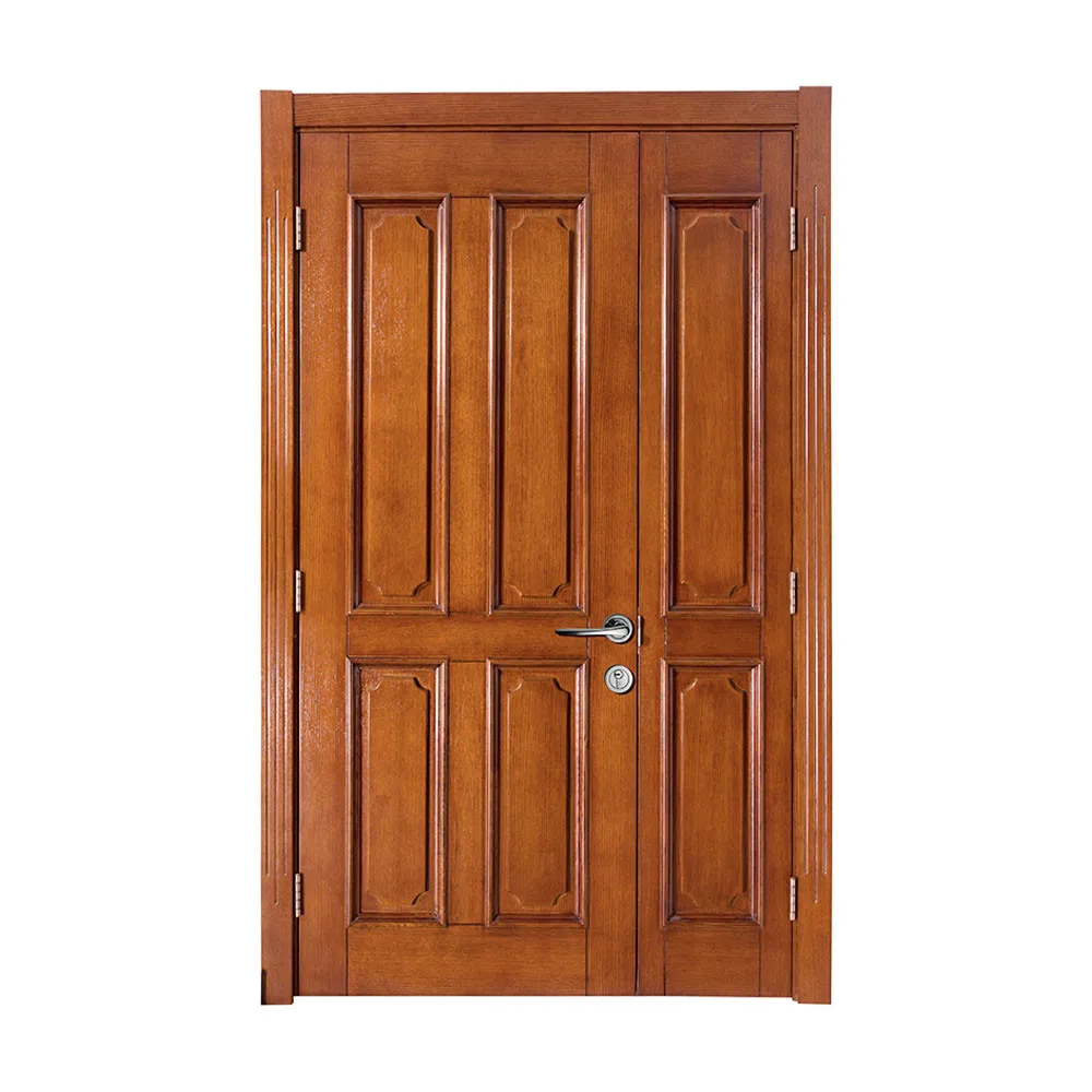 

Luxury Concave-convex Solid Wood Entrance/entry Mother And Son Doors For Villa/ Mansion /apartments
