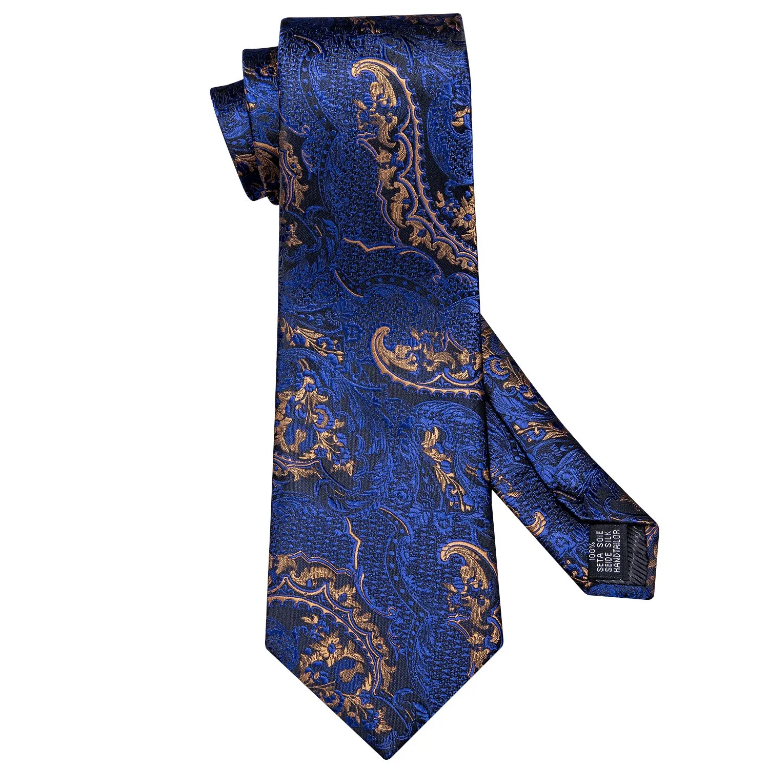 Elegant Jacquard Floral Men Tie Pocket Square Cufflinks Set Woven Necktie For Wedding Business Party Groom Suit Accessories Gift