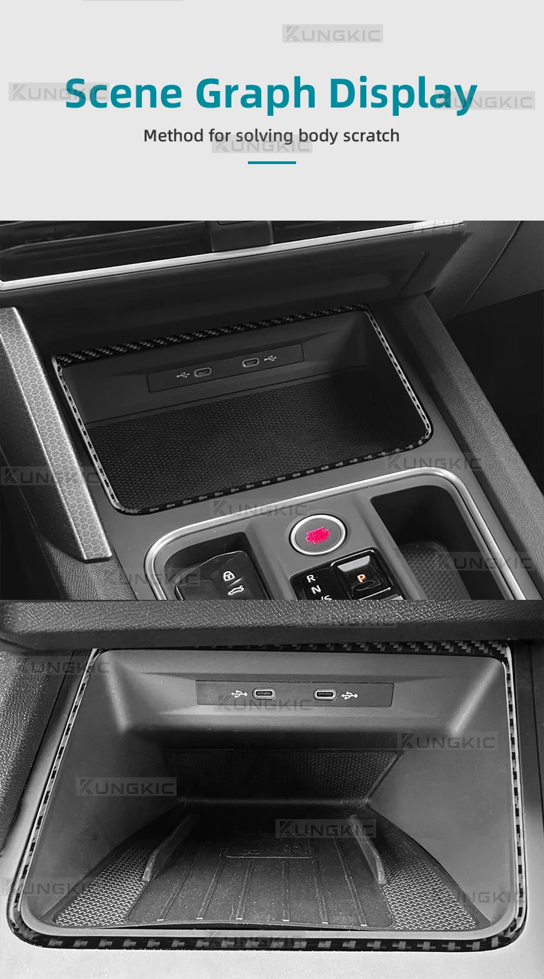 Für Seat Leon MK4 Cupra Leon Cupra Formentor 2020 2021 2022 2023 2024 Weicher Carbonfaser-Aufkleber LHD RHD Auto Kabelloses Laden – Detail 9