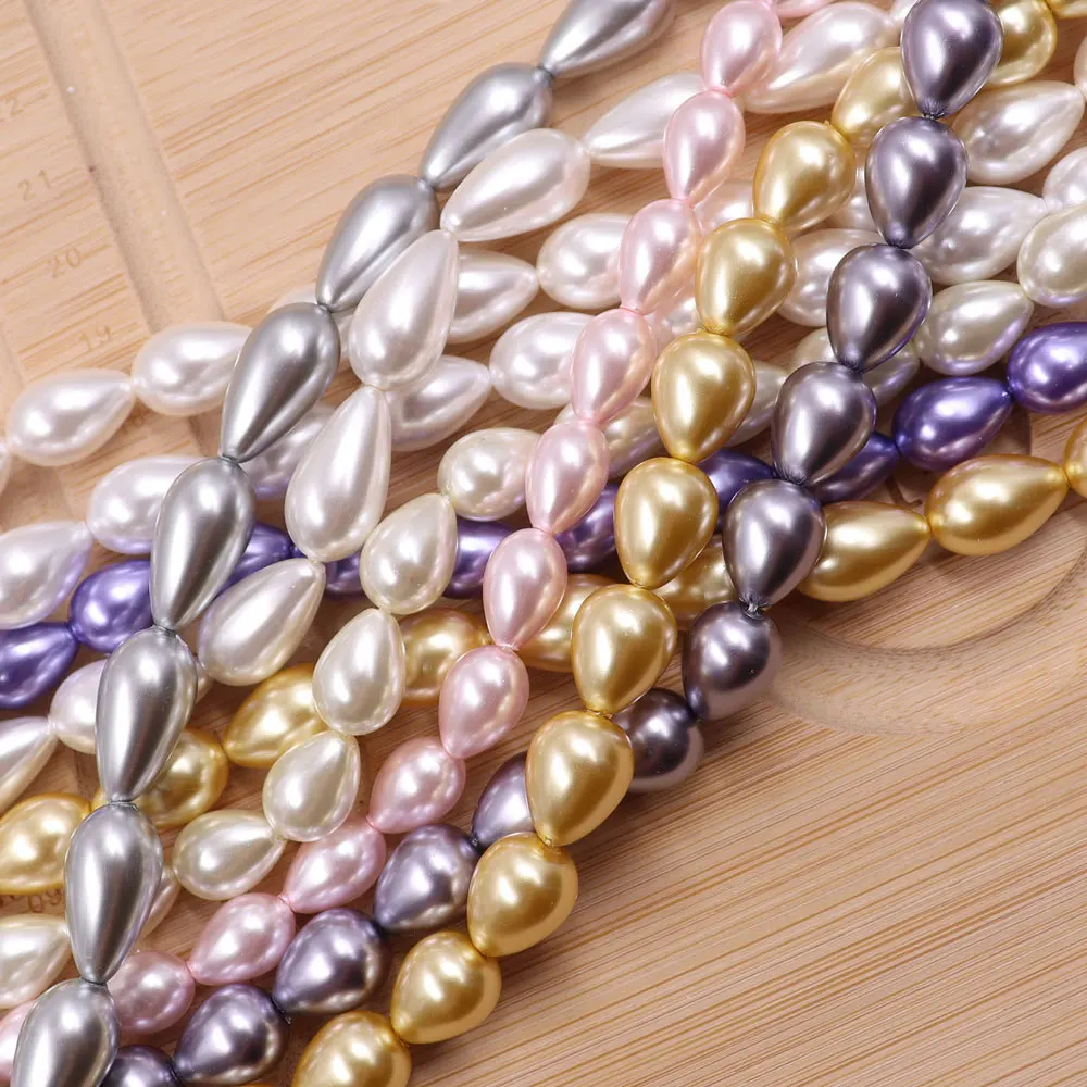 Alien 6x9mm Droplet Glass Pearl Straight Hole Scattered Bead Bead Jewelry Pendant Necklace Bracelet Clothing Accessories