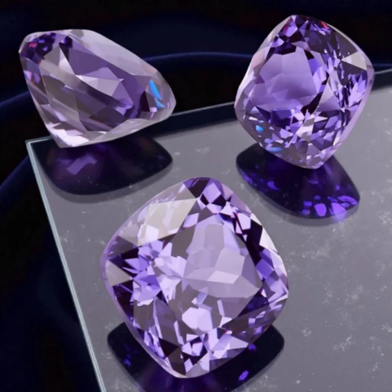 

Сертифицированный AGL в лаборатории фиолетовый драгоценный камень в форме подушки, огранка, свободный камень для установки ювелирных изделий, обручальное кольцо, кулон