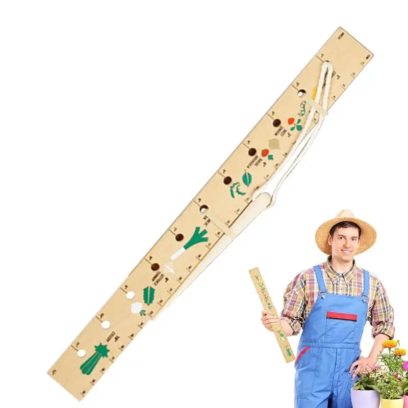 Vegetable Fruit Planting Boards  Wooden Ruler Dibber Seedling Spacer Templates for Precise Seed Spacing in Garden Raised Beds