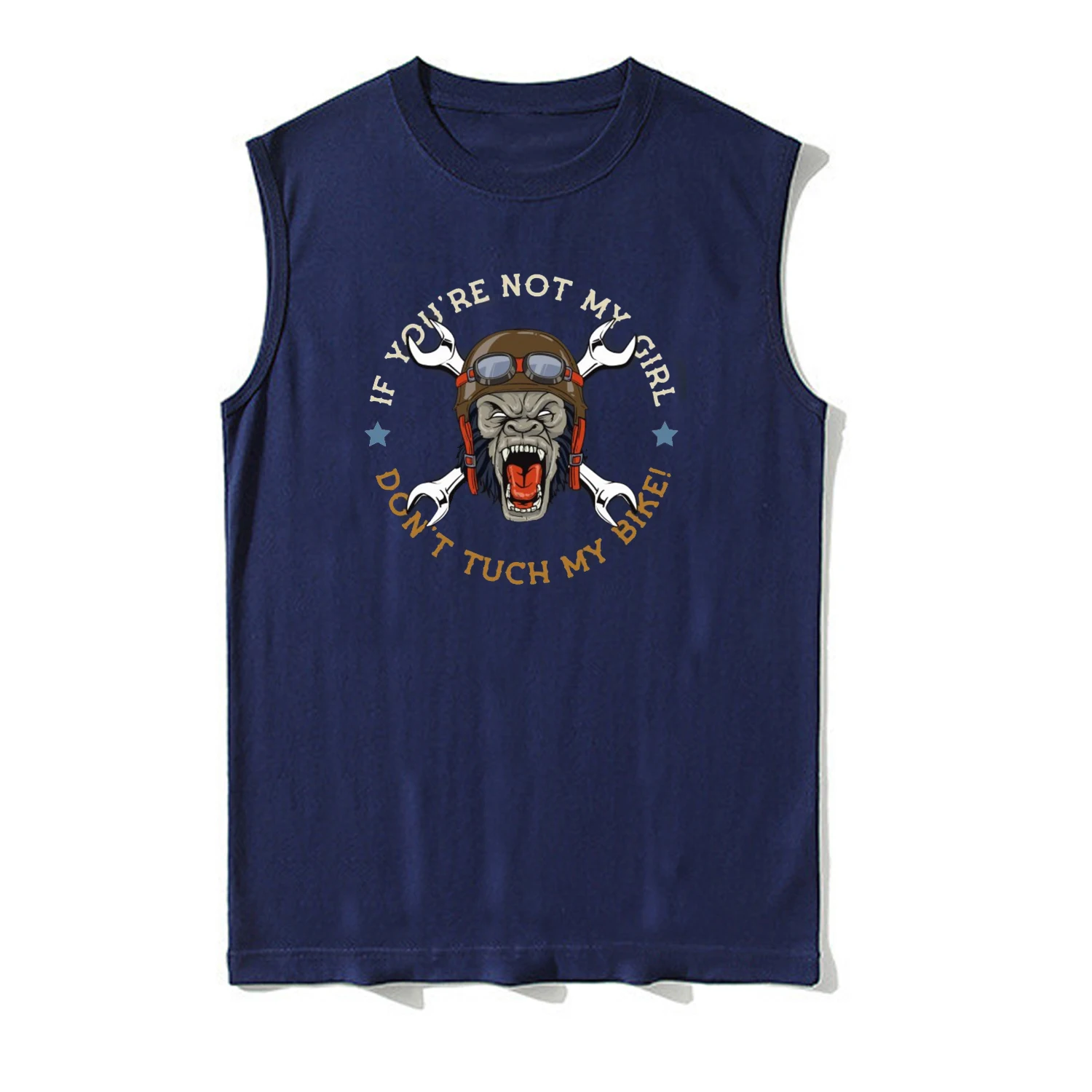 Don't Tuch My Bike. Retro Garage Chopper Biker Motorcyclist Vests 100% Cotton O-Neck Casual Mens Tanktop Sleeveless T-shirt