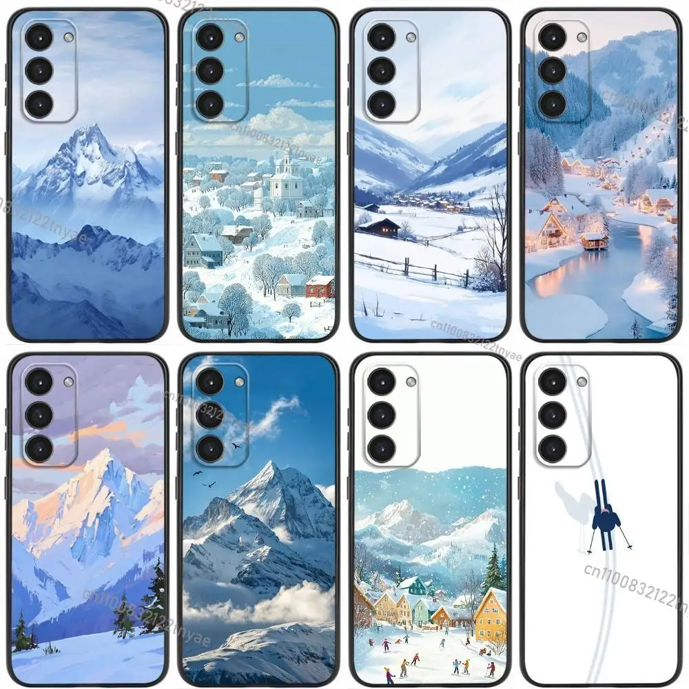 

Natural Scenery Snow Mountain Phone Case For Samsung Galaxy A20,21s,22,31,32,52,53,72,73,80,91 Soft Liquid Silicone Black Cover