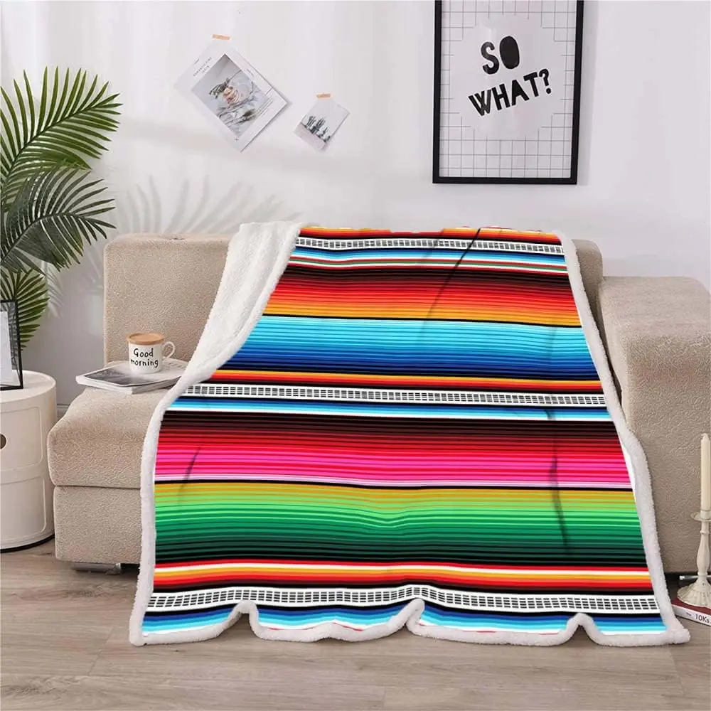 Mexican Blanket Cinco De Mayo Blanket Blankets Throws Fiesta Blanket Colorful Soft Cozy Warm Plush Gift Couch Bed Living Room