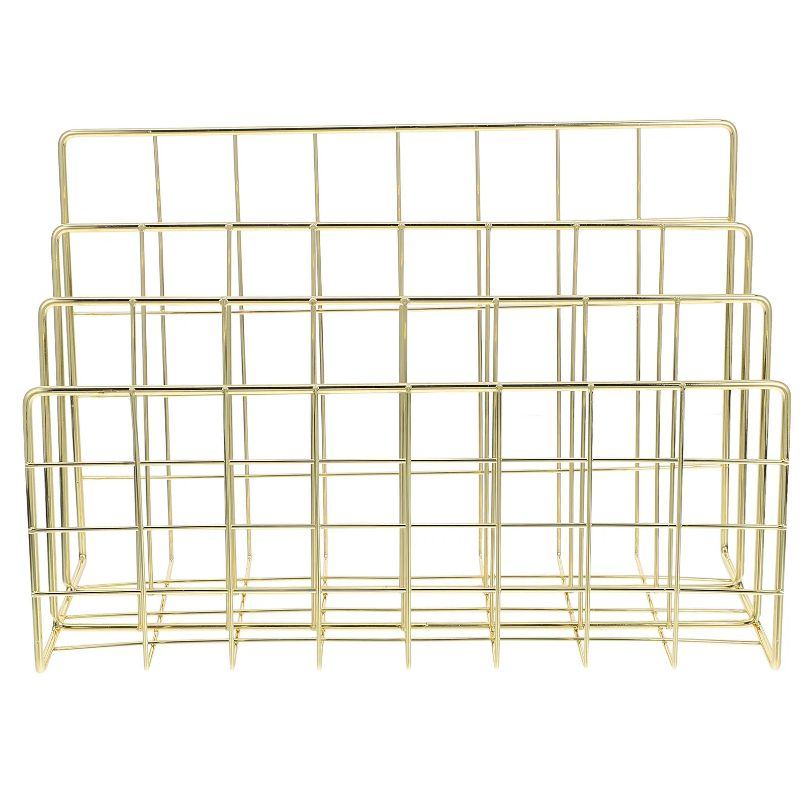 Iron Desktop Organizer with 3 Slots for Files Letters Bills Envelopes Fully Assembled Sturdy Mail Sorter Countertop File Holder