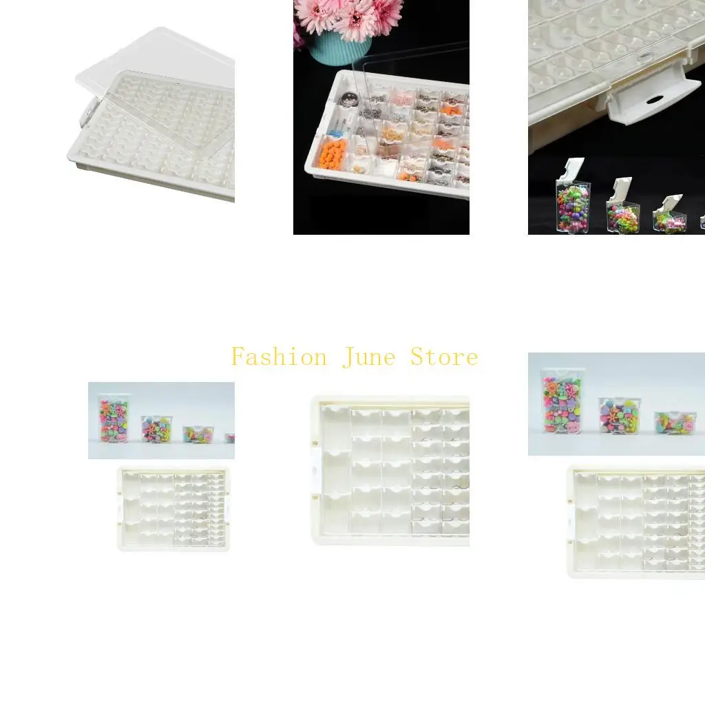 

N5KA Bead Holder Box with Separate Sections for Jewelry Designers Transparent Lid Box