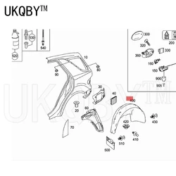 Rear of cover plate, left side W164 W219 W221 W251 A1648840522 A1648840622