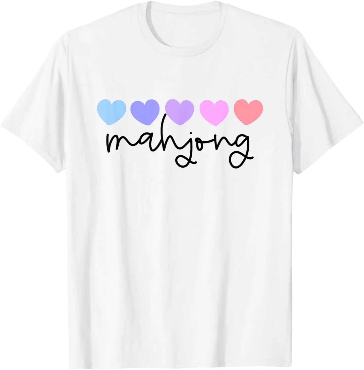Mahjong Lover Heart Women Girls or Mom T-Shirt Print Original Design Gifts T Shirts Print on Demand Camiseta Hombre