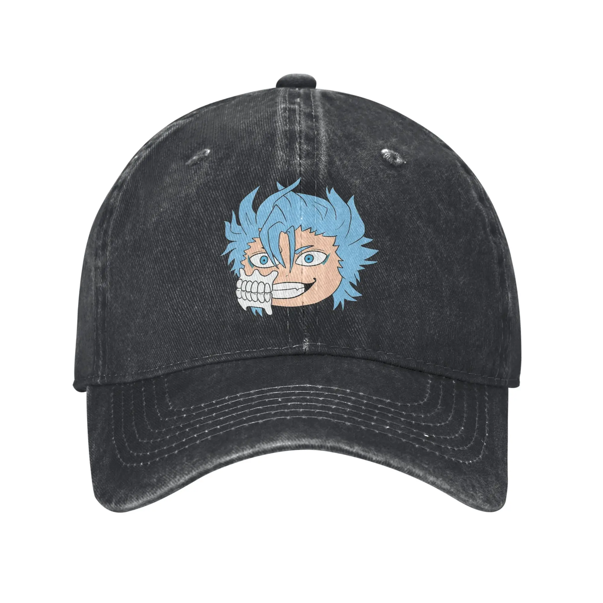 Grimmjow Chibi Head bleachs Sun Baseball Cap  Female Male Washed Hats Sun-Proof Outdoor Sports Baseball Caps Birthday Present