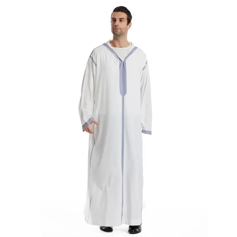 Eid muçulmano masculino jubba thobe vestido longo com capuz ramadan longo robe saudita musulman wear abaya caftan dubai vestidos árabes 2025