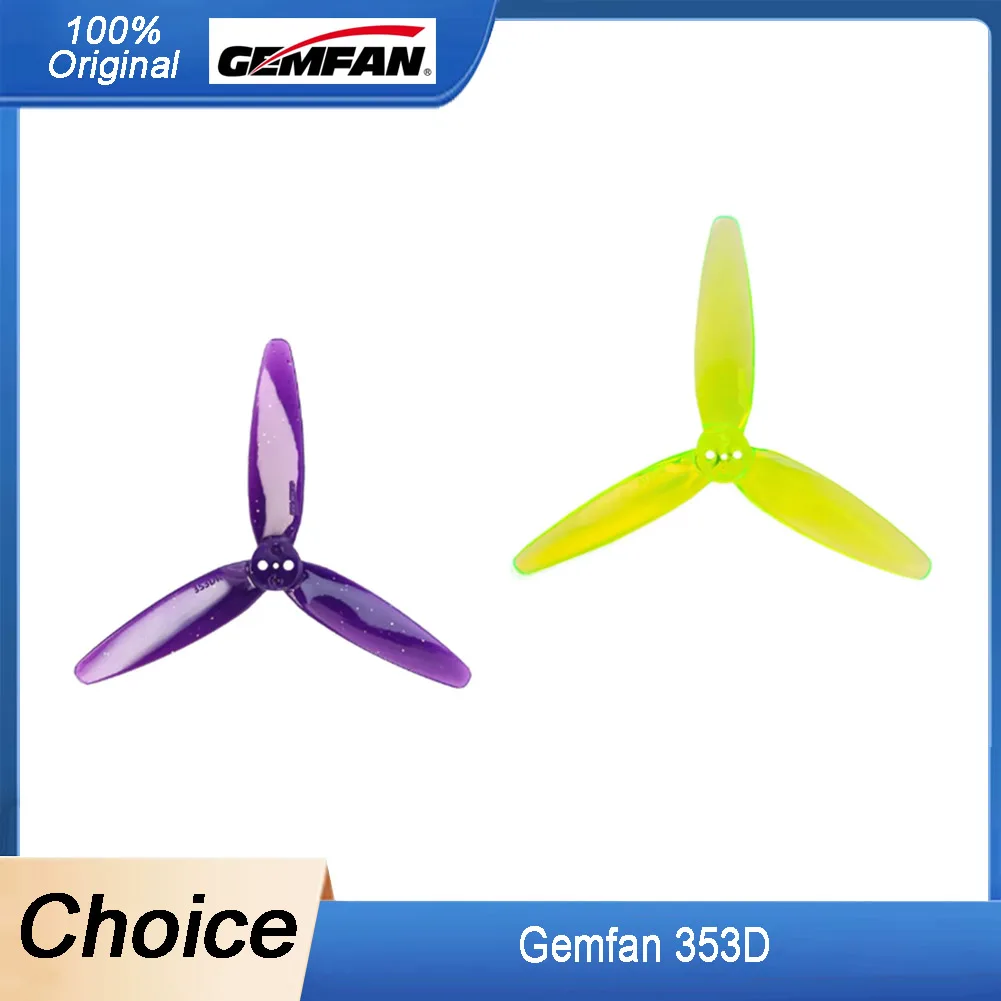 

2 Pairs Gemfan 353D 3-Blade 3D Props - 35mm, 1.5mm 3-Hole, PC Material for Small Dual-rotor FPV Drones