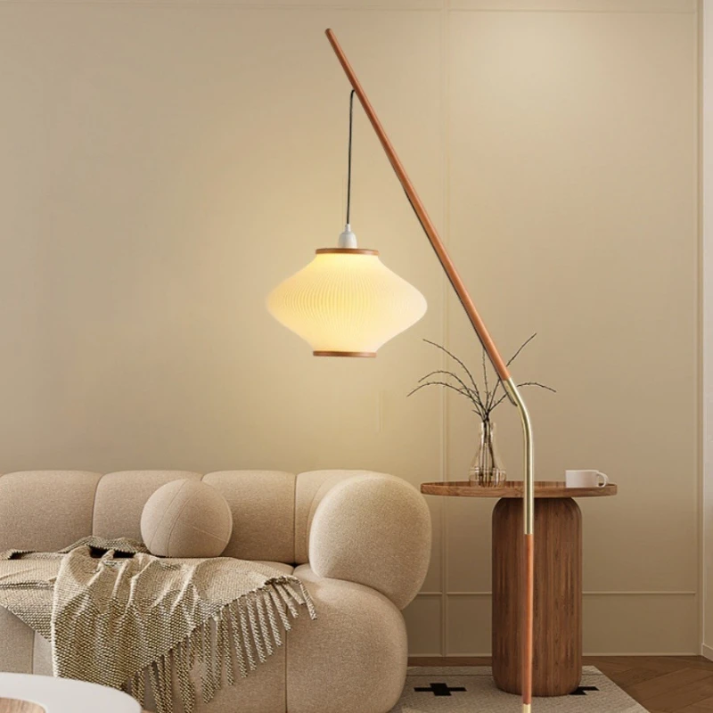 

Pine bell floor lamp French medieval cream style living room sofa bedroom advanced design sense wabi **** retro fishing lamp