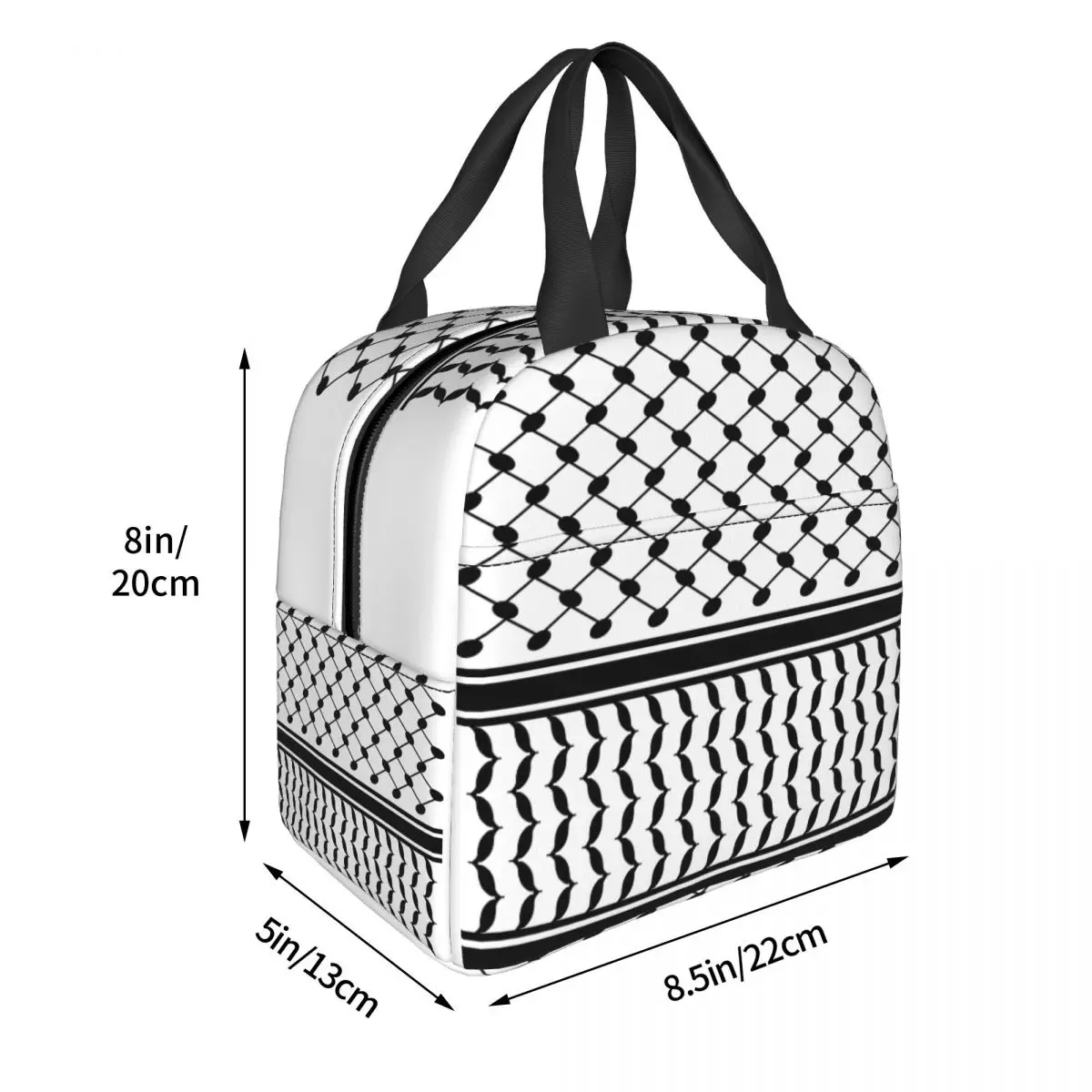 Sac à lunch personnalisé avec motif traditionnel arabe Keffiyeh, glacière thermique, portable, broderie d'art, travail de bureau