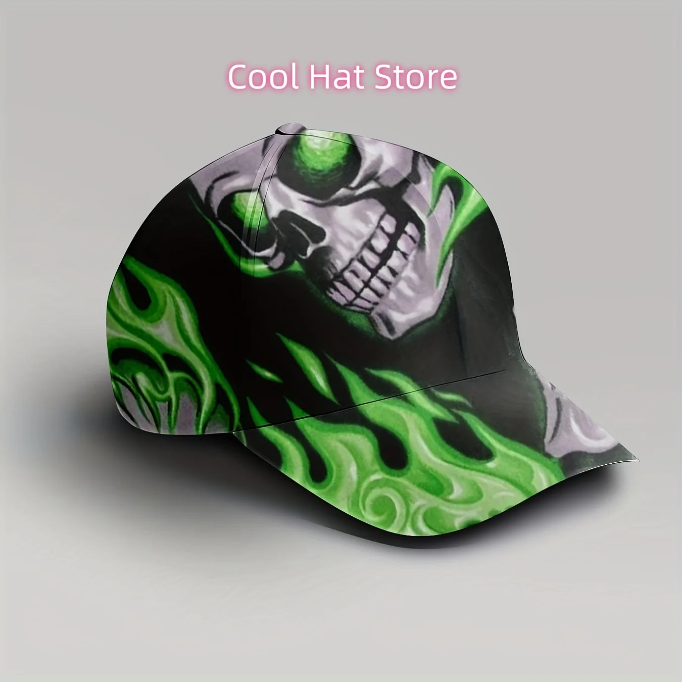 1pc, Gothic Horror Skull Flame Cap - Trendy Women's Streetwear, Unisex Casual Accessory, Stylish Sun Shade, Adjustable, Couple-F