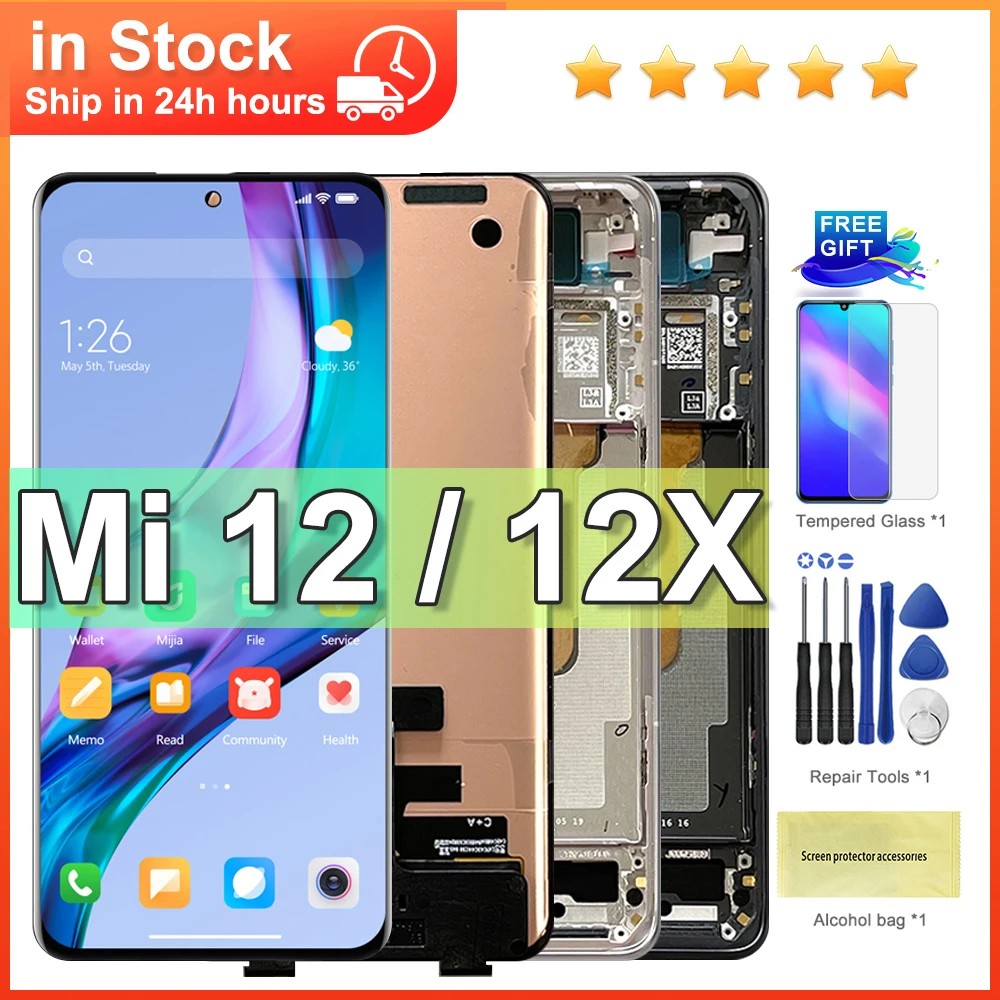 6.28\'\' LCD for Xiaomi 12 Mi 12 Touch Screen Mi12 2201123G, 2201123C Display Assembly Mi 12X Mi12X 2112123AC 2112123AG