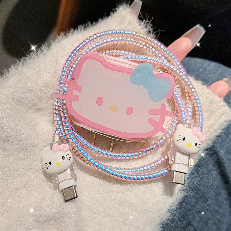 Cute Kitty For Apple 14 data cable protection case is applicable to iPhone 13 charger 20w ipad9 mobile phone cable anti-break