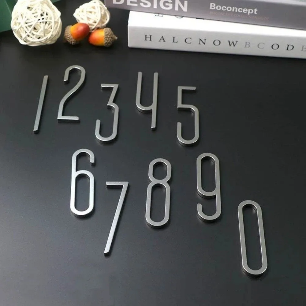 

Новые дверные таблички из нержавеющей стали, серебряные цифры 0-9, дверные цифры, вывески с номером, украшение для дома