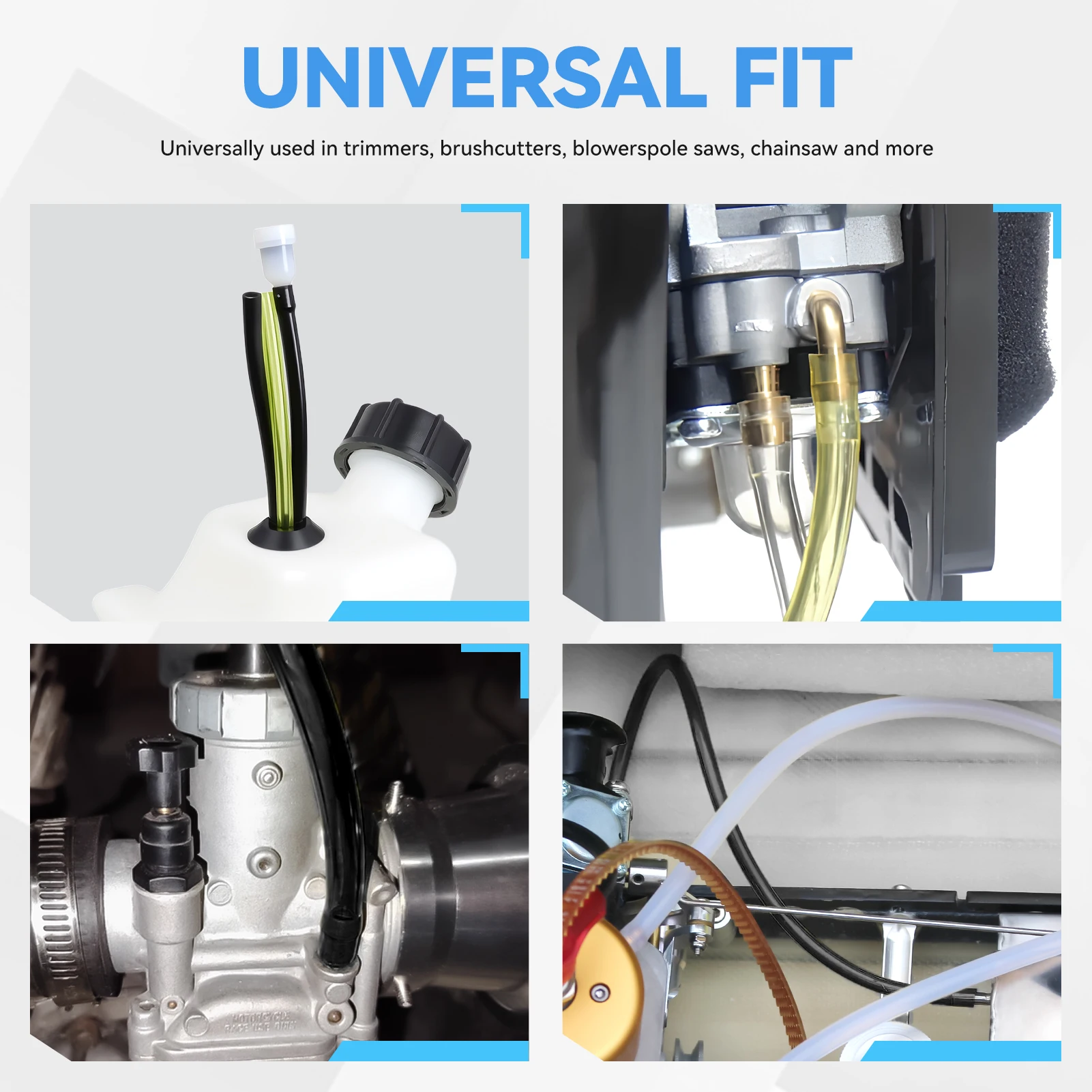 Heavy Duty Fuel Line Hose Kit - Multi Size ID 3-4mm X OD 5-6mm Gas Petrol Tubing for Chainsaw Trimmer Blower Mower 1~30M Rolls