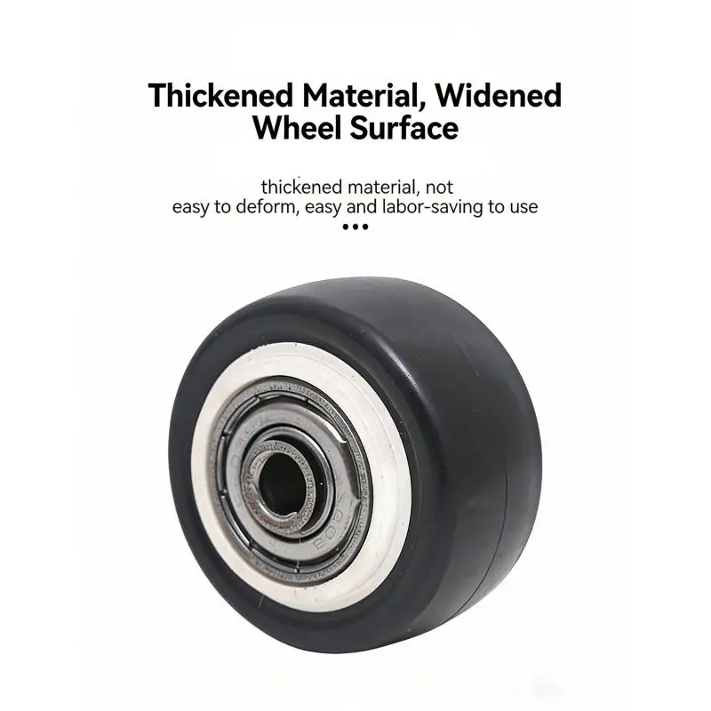 4Pcs For Trolley Furniture Cart 1.5/2Inch Rubber Single Wheel Caster, Black Swivel Replacement Rollers
